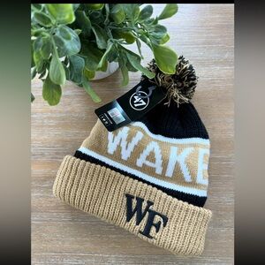 Wake Forest Pom Pom Beanie , knit hat, winter hat, New with Tags